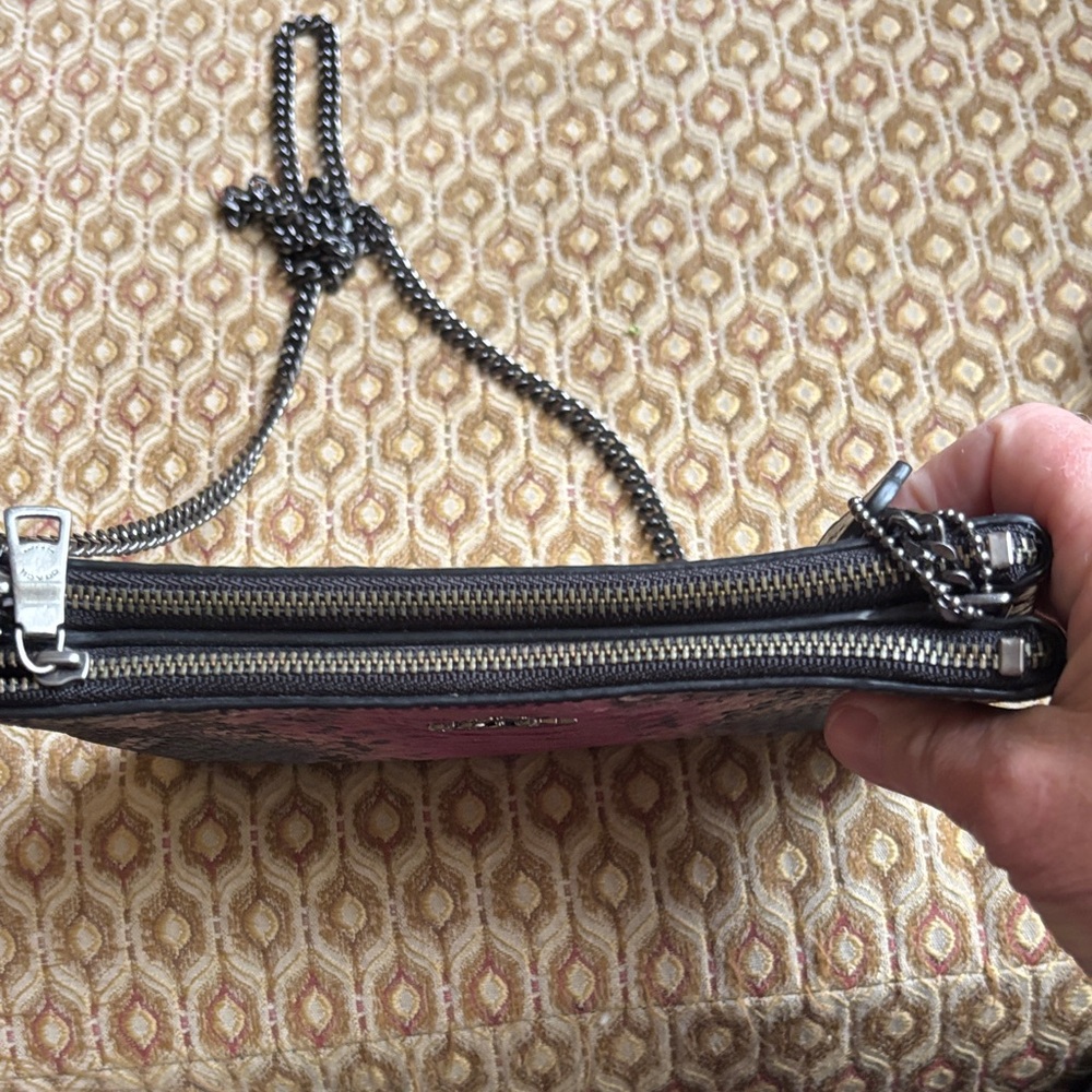 Coach Embossed Python Snake Skin Pink and Black Purse. - Picture 8 of 13